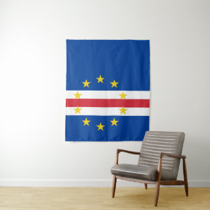 Kap-Verde-Flagge Wandteppich