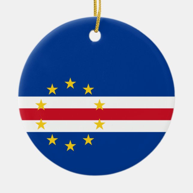 Kap-Verde Flaggen-Verzierung Keramikornament (Vorne)