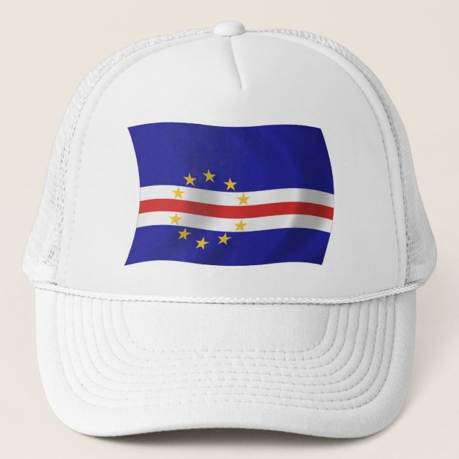 Kap-Verde-Flaggenhut Truckerkappe (Vorderseite)