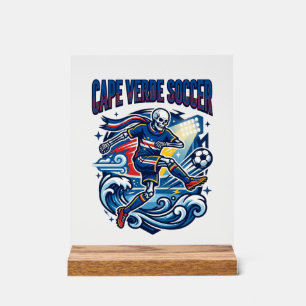 Kap Verde Fußball Skelett Stürmer Nationen Premium Acrylschild