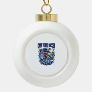 Kap Verde Fußball Skelett Stürmer Nationen Premium Keramik Kugel-Ornament