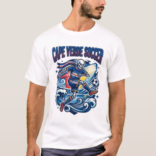 Kap Verde Fußball Skelett Stürmer Nationen Premium T-Shirt