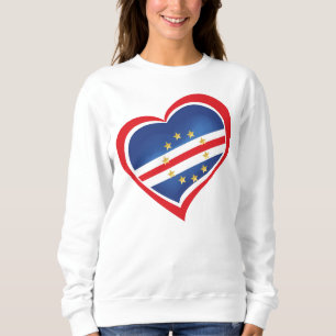 Kap Verde Herz der Steinflagge Sweatshirt