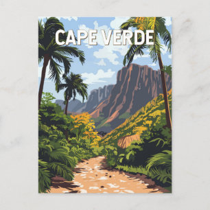 Kap Verde Illustration Reisen Vintag Postkarte
