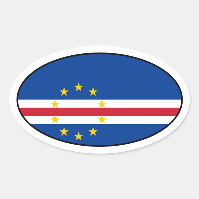 Kap-Verde-Oval-Flag-Aufkleber Ovaler Aufkleber (Vorderseite)