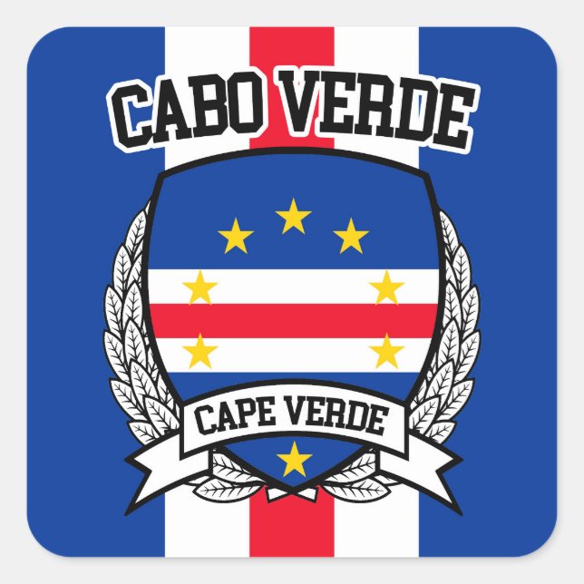 Kap Verde Quadratischer Aufkleber (Vorderseite)