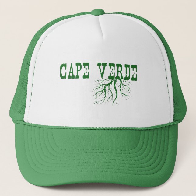 Kap Verde Rooted Tree Roots Cape Verde Kunst, Dich Truckerkappe (Vorderseite)