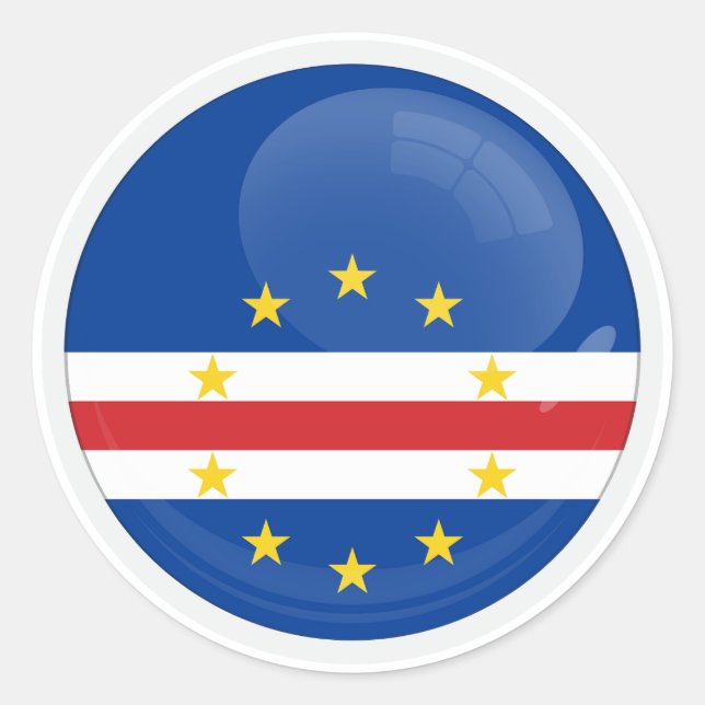 Kap Verde Rund icon flag Runder Aufkleber (Vorderseite)