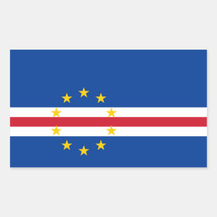 Kap-Verde/Verdian/Verde-Flagge Rechteckiger Aufkleber