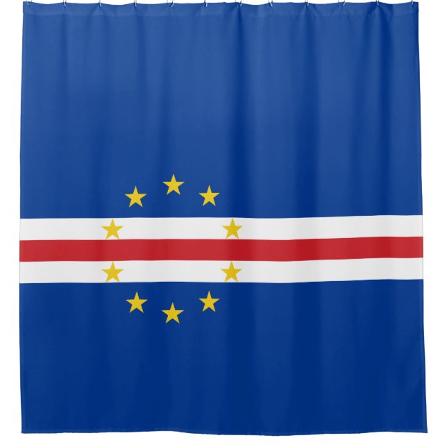 Kap-Verdische Flagge (Kap Verde) Duschvorhang (Vorderseite)