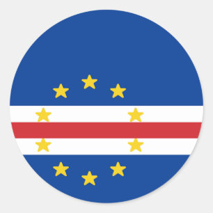 kap-verdische Flagge Runder Aufkleber