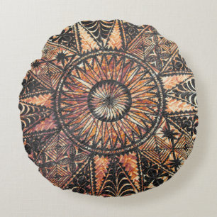 Kapa Primitive Hawaiian Tattoo Tapa Rundes Kissen