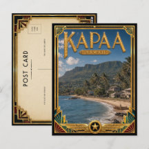 Kapaa Hawaii Vintage Art Deco Goldenes Zeitalter