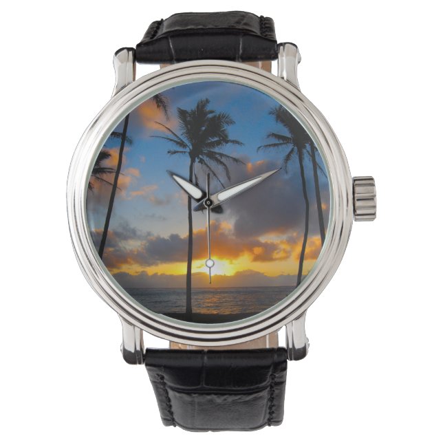 Kapaa Sunrise - Kauai, Hawaii Armbanduhr (Vorderseite)