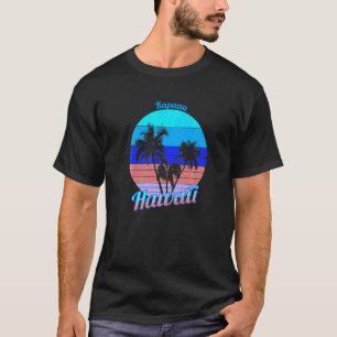 Kapaau Hawaii Retro Tropische Palmenbäume Urlaub   T-Shirt