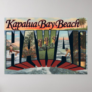 Kapalua Bay Beach, Hawaii - Große Briefszenen Poster
