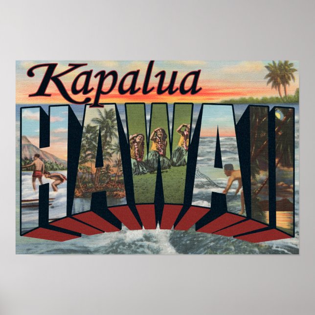 Kapalua, Hawaii - Große Briefszenen Poster (Vorne)