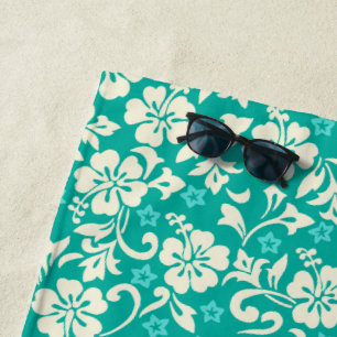 Kapalua Pareau Hawaiianischer Hibiskus - grün Strandtuch