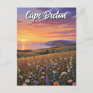 Kapbreton Island Kanada Wildblumen Sunset Postkarte