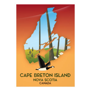 Kapbreton Island nova Scotia Kanada Karte Fotodruck