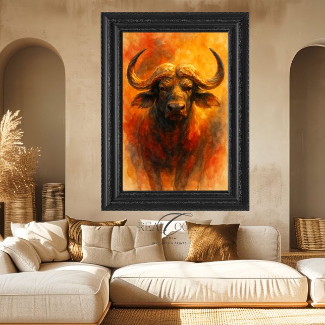 Kapbüffel Südafrika Wandkunst Gemälde Leinwand (Von Creator hochgeladen)