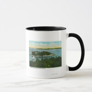 Kapelizabeth-Ansicht von zwei Leuchttürmen Tasse