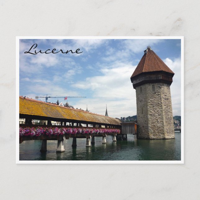 Kapellbrücke blau postkarte (Vorderseite)