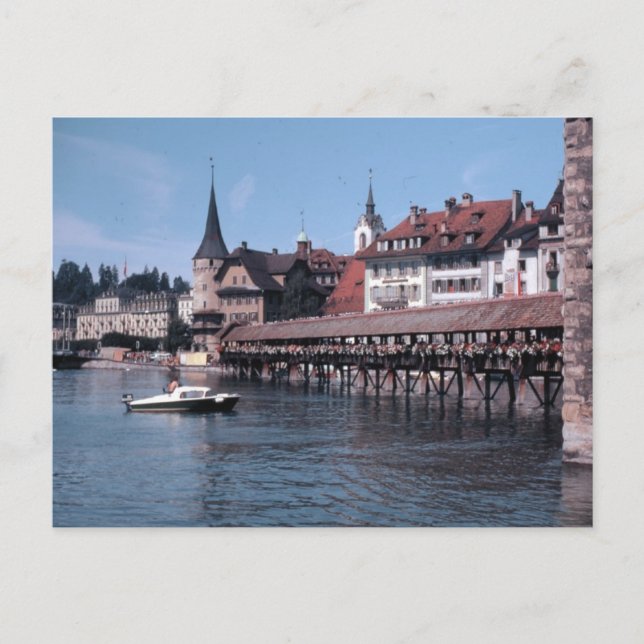Kapellbrücke (Kapellbrücke), Schweiz Luzern Postkarte (Vorderseite)