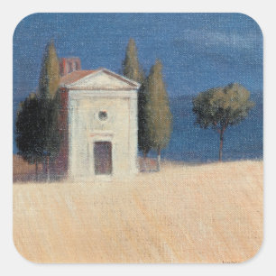 Kapelle bei Pienza II 2012 Quadratischer Aufkleber