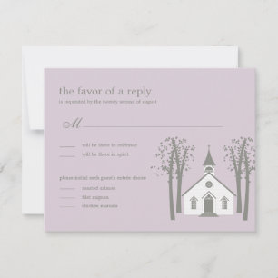 Kapelle Hochzeit RSVP / Antwortkarte Karte