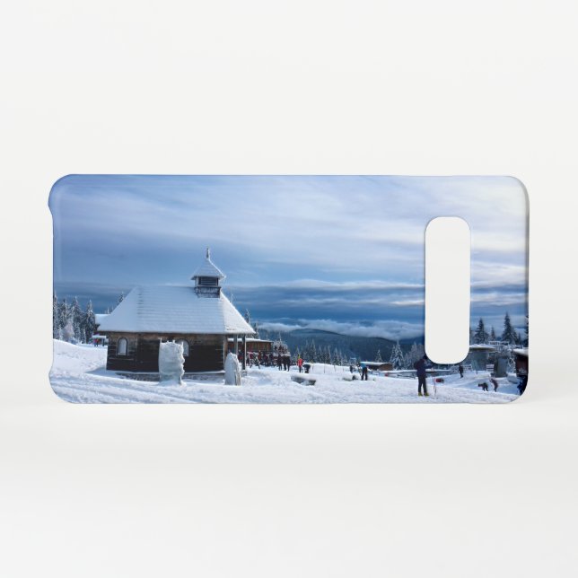 Kapelle im Alpenschnee Samsung Galaxy Hülle (Rückseite (Horizontal))