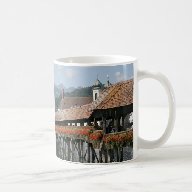 Kapellen-Brücke, Luzerne, die Schweiz Kaffeetasse (Rechts)