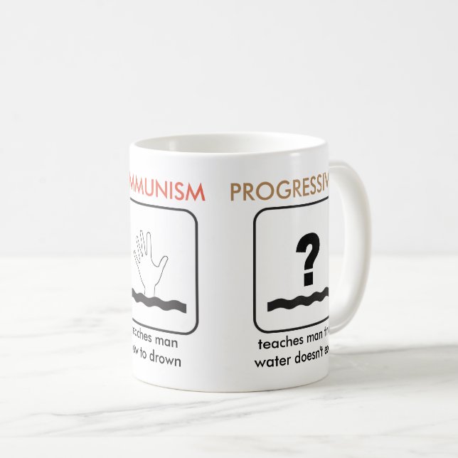 Kapitalismus-Kommunismusprogressivism-Tasse Kaffeetasse (VorderseiteRechts)