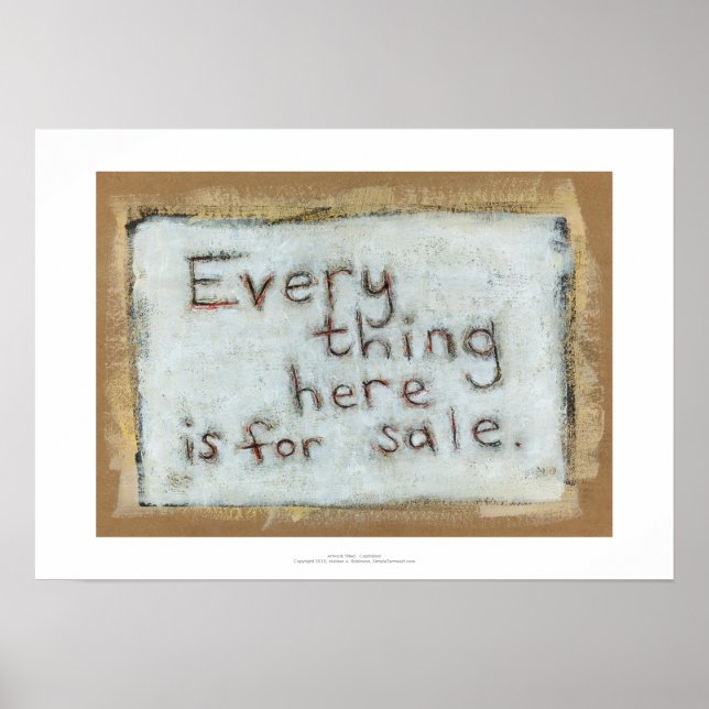 Kapitalismus malt rohe primitive moderne Kunst Poster (Vorne)