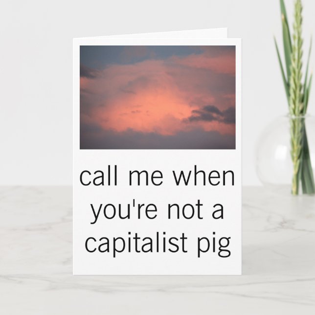 Kapitalistische Schweinekarte Karte (Vorderseite)