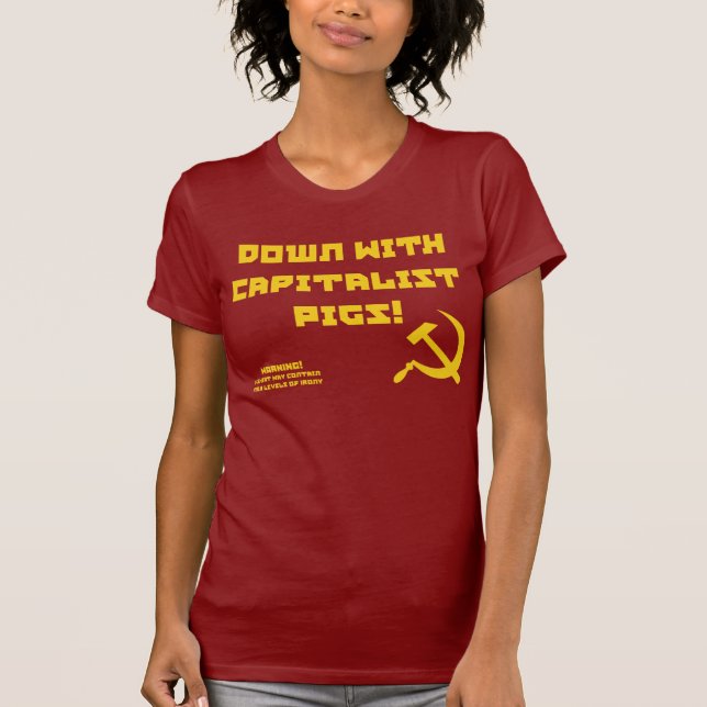 Kapitalistischer die Ironie-T - Shirt der Frauen (Vorderseite)