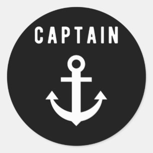 Kapitän Anchor Sailer Sea Shipmaster Runder Aufkleber
