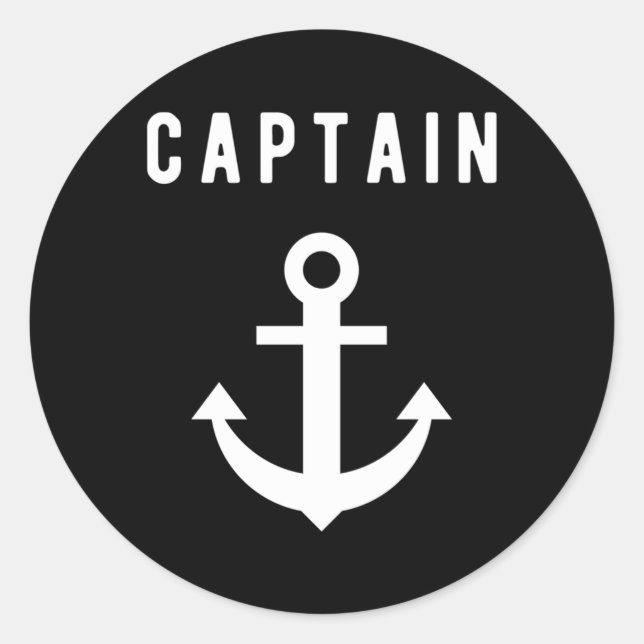 Kapitän Anchor Sailer Sea Shipmaster Runder Aufkleber (Vorderseite)
