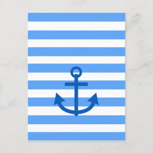 Kapitän, Anchor und Blau Weiß Postkarte