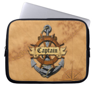 Kapitän Anchor und Rad Laptopschutzhülle