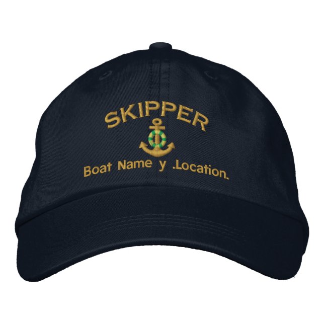 Kapitän-Anker personalisiert Ihr Name Bestickte Kappe (Vorderseite)