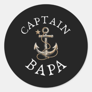 Kapitän Bapa Boot Segeln Booten Vintage Anker F Runder Aufkleber