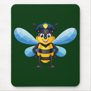 Kapitän Biene mit Polizeimütze Mousepad