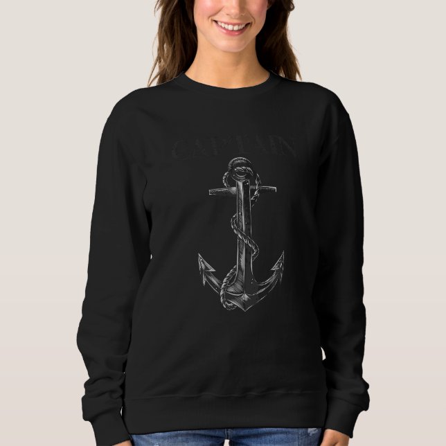 Kapitän Bootseigner  Boot  oder Erster Offizier Sweatshirt (Vorderseite)