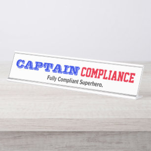 Kapitän Compliance Funny Männchen Compliance Offic Schreibtischnamensplakette