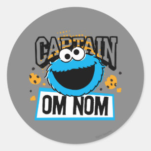 Kapitän Cookie Monster Runder Aufkleber