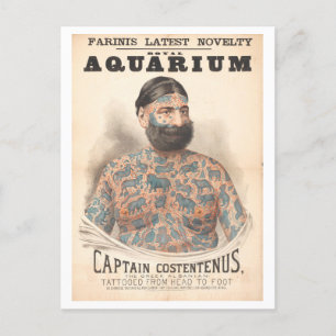 Kapitän Costentenus Tätowierter Mann Vintage Postkarte