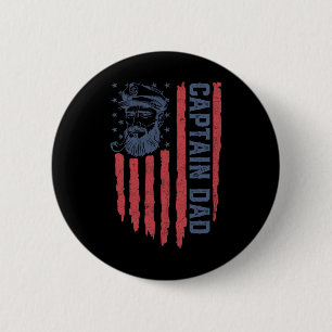 Kapitän Dad Amerikanische Flagge Lustig Pontoon Bo Button