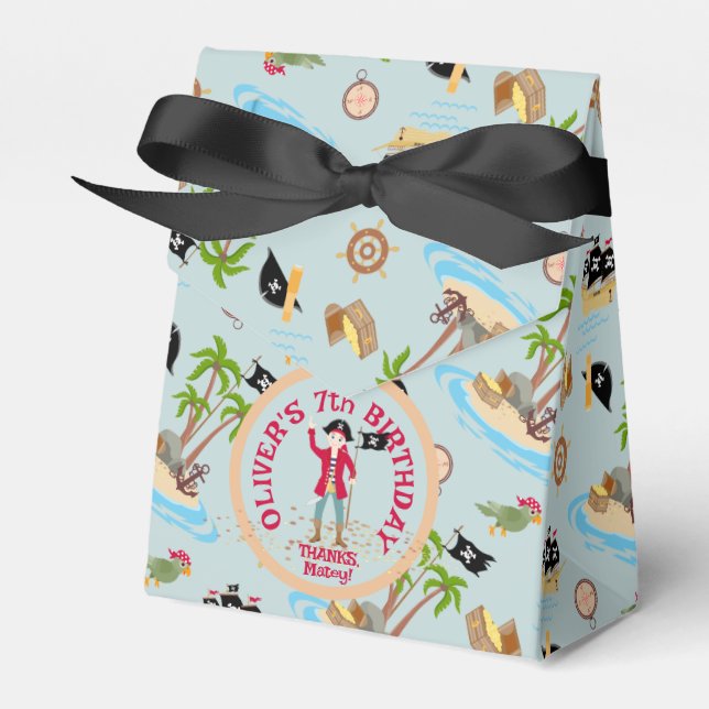 Kapitän der Piratenschiff-Geburtstagspartei Geschenkschachtel (Vorderseite)