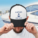 Kapitän des blauen Ankerboots Name oder Schiffsnam Truckerkappe<br><div class="desc">Kapitän des blauen Ankerboots Name oder Name des Bootes hinzufügen</div>